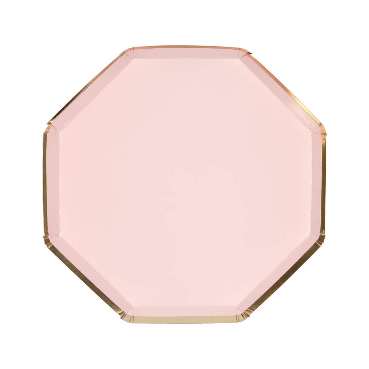 Elegant Pale Pink & Gold Paper Plates – 6" Small Hexagonal Plates for Weddings, Showers, Birthdays & Events